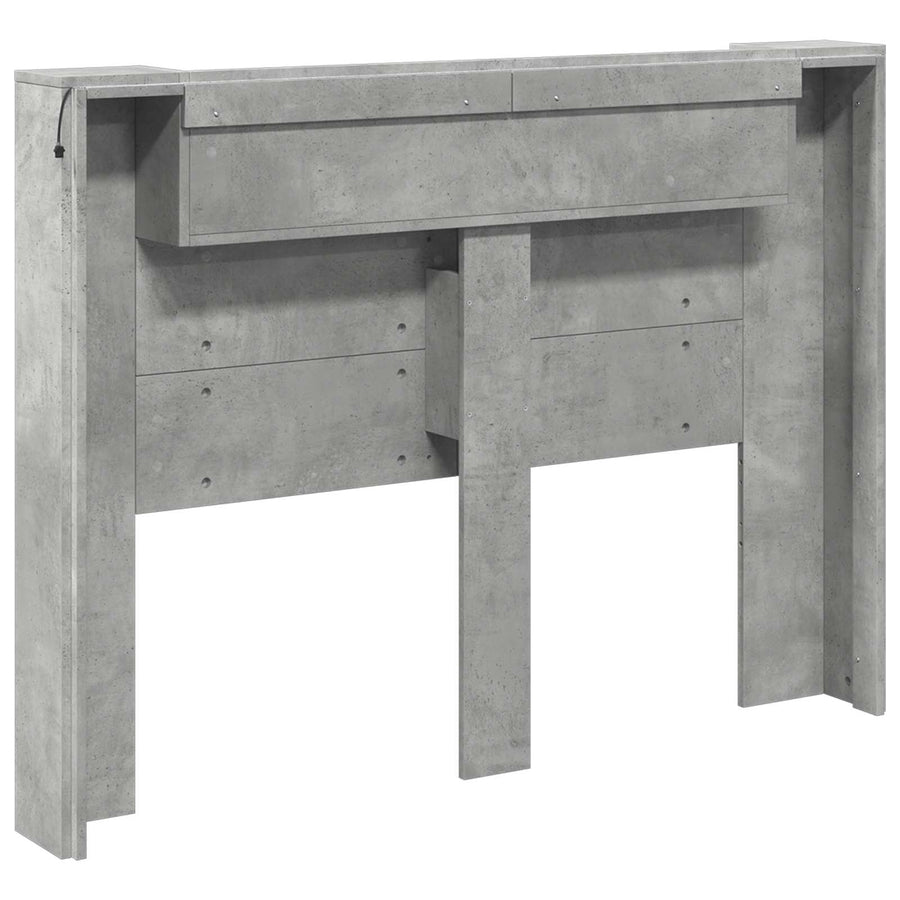 Hoofdbord Beton Grijs 140 x 16,5 x 103,5 cm Bewerkt hout