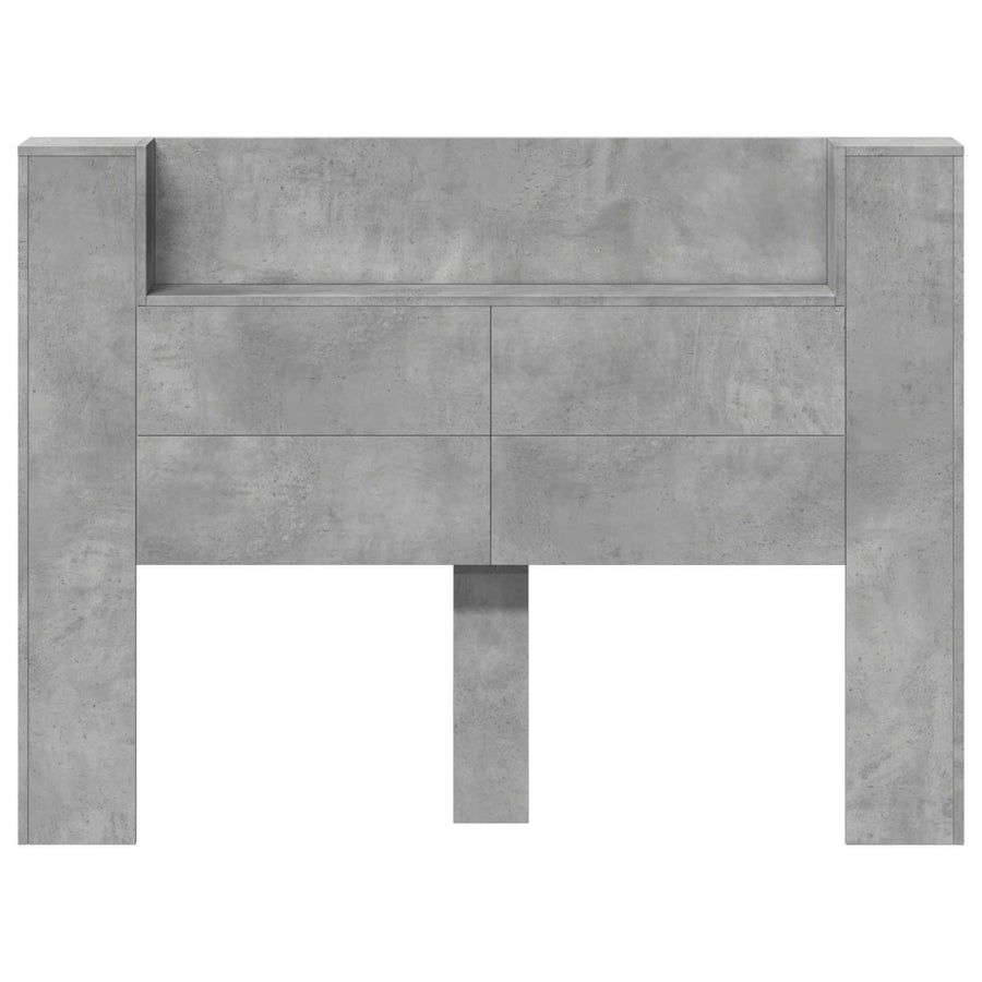 Hoofdbord Beton Grijs 140 x 16,5 x 103,5 cm Bewerkt hout