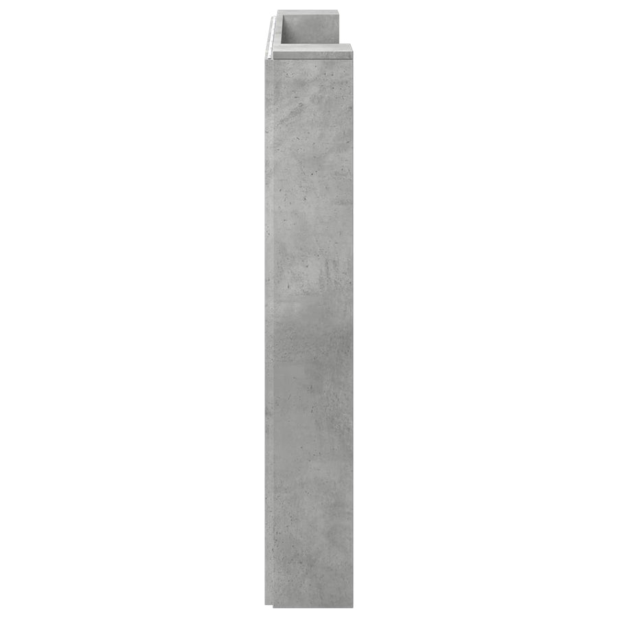 Hoofdbord Beton Grijs 140 x 16,5 x 103,5 cm Bewerkt hout