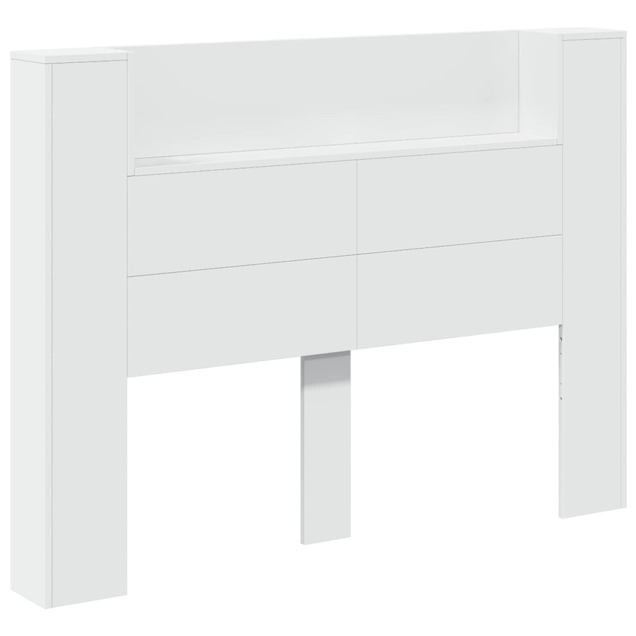 Hoofdbord met hoofdeinde Wit 140 x 16,5 x 103,5 cm Bewerkt hout