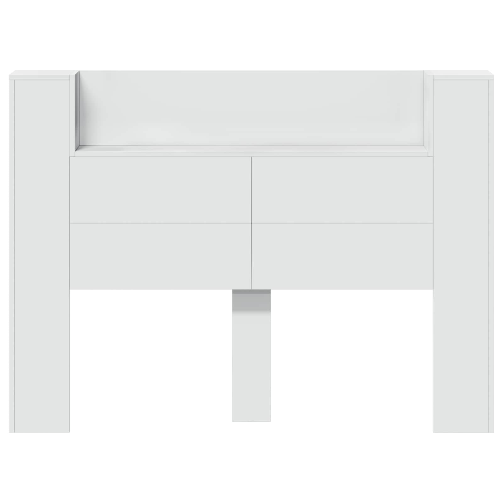 Hoofdbord met hoofdeinde Wit 140 x 16,5 x 103,5 cm Bewerkt hout