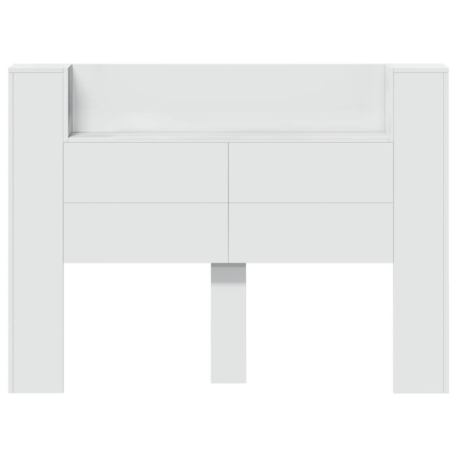 Hoofdbord met hoofdeinde Wit 140 x 16,5 x 103,5 cm Bewerkt hout