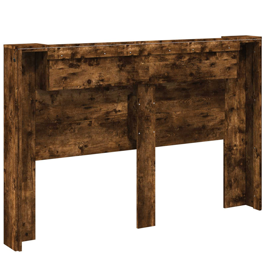 Hoofdbord Gerookt eiken 160 x 16,5 x 103,5 cm Bewerkt hout
