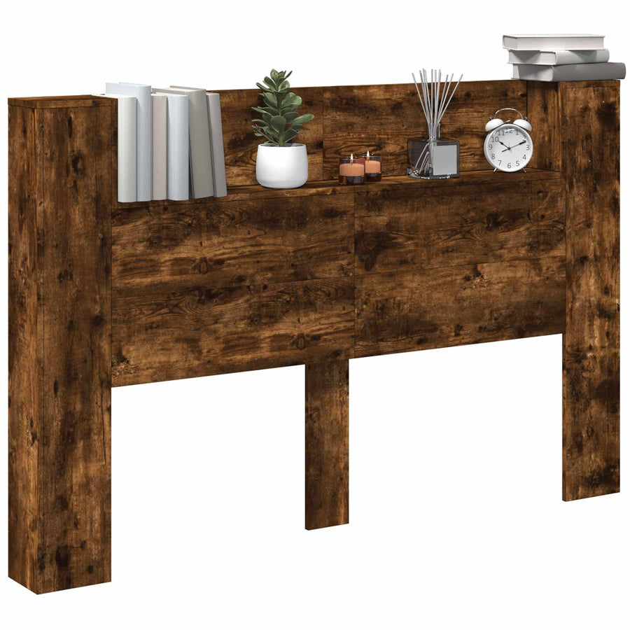 Hoofdbord Gerookt eiken 160 x 16,5 x 103,5 cm Bewerkt hout