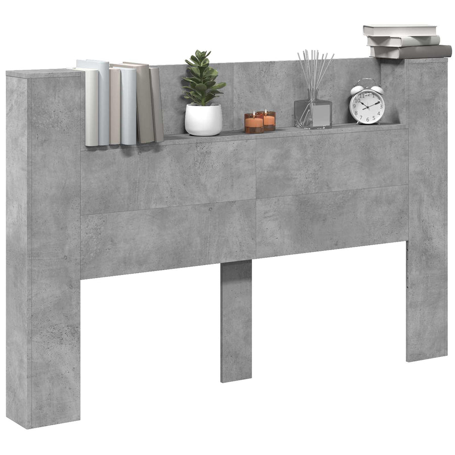 Hoofdbord Beton Grijs 160 x 16,5 x 103,5 cm Bewerkt hout