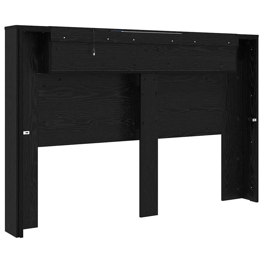 Hoofdbord Zwart Eiken 160 x 17 x 104,5 cm Bewerkt hout