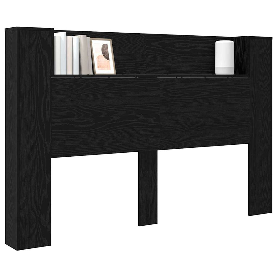 Hoofdbord Zwart Eiken 160 x 17 x 104,5 cm Bewerkt hout