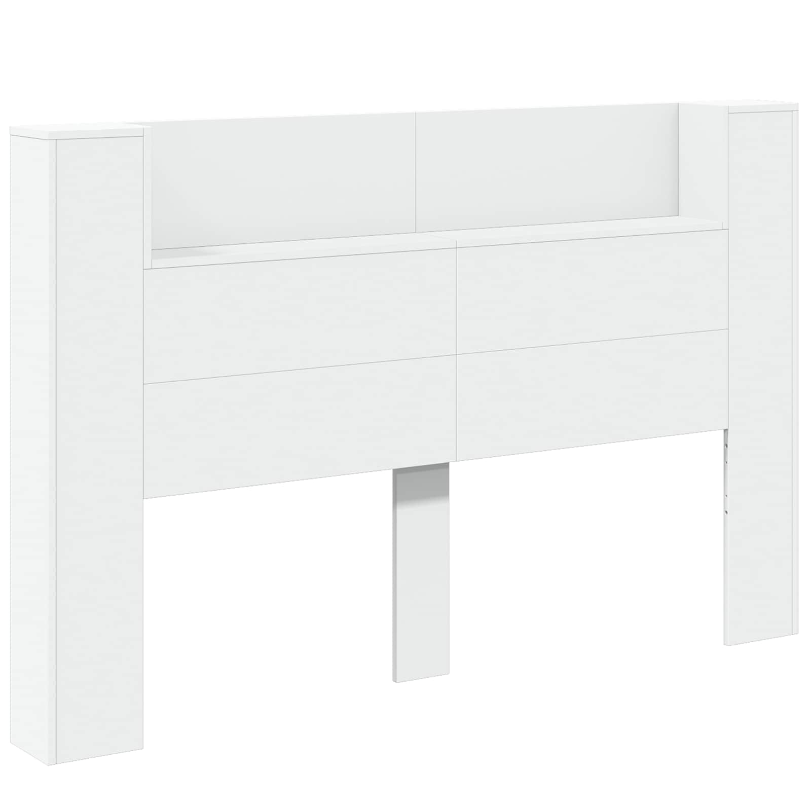 Hoofdbord met hoofdeinde Wit 160 x 16,5 x 103,5 cm Bewerkt hout