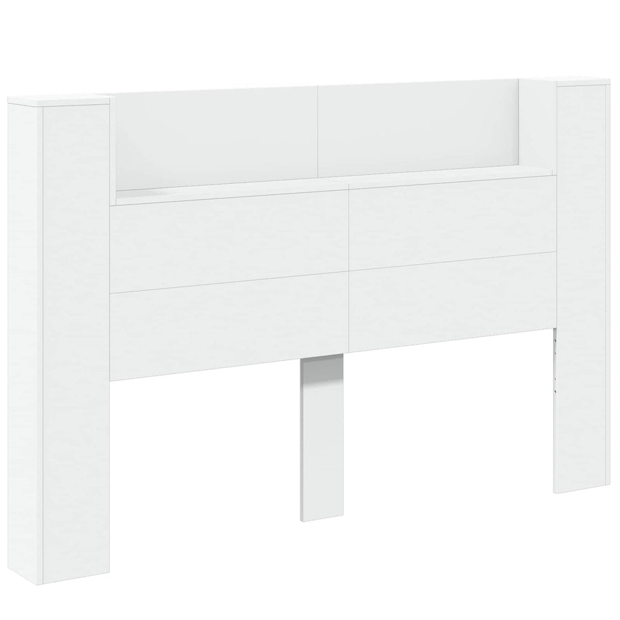 Hoofdbord met hoofdeinde Wit 160 x 16,5 x 103,5 cm Bewerkt hout