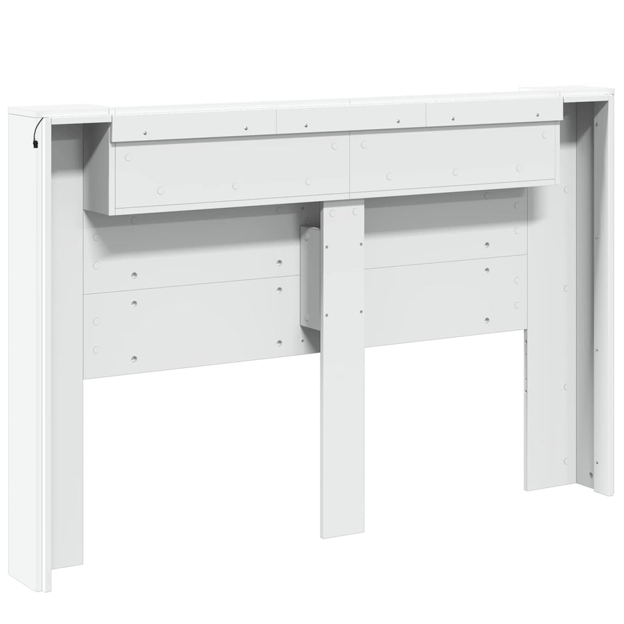 Hoofdbord met hoofdeinde Wit 160 x 16,5 x 103,5 cm Bewerkt hout