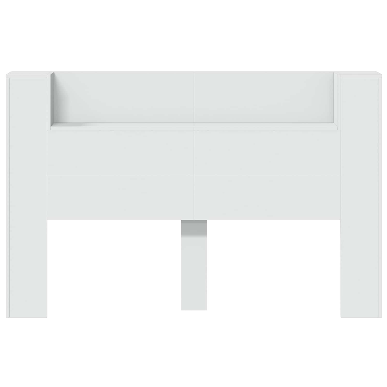 Hoofdbord met hoofdeinde Wit 160 x 16,5 x 103,5 cm Bewerkt hout