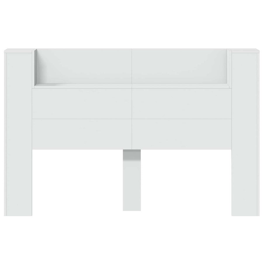 Hoofdbord met hoofdeinde Wit 160 x 16,5 x 103,5 cm Bewerkt hout