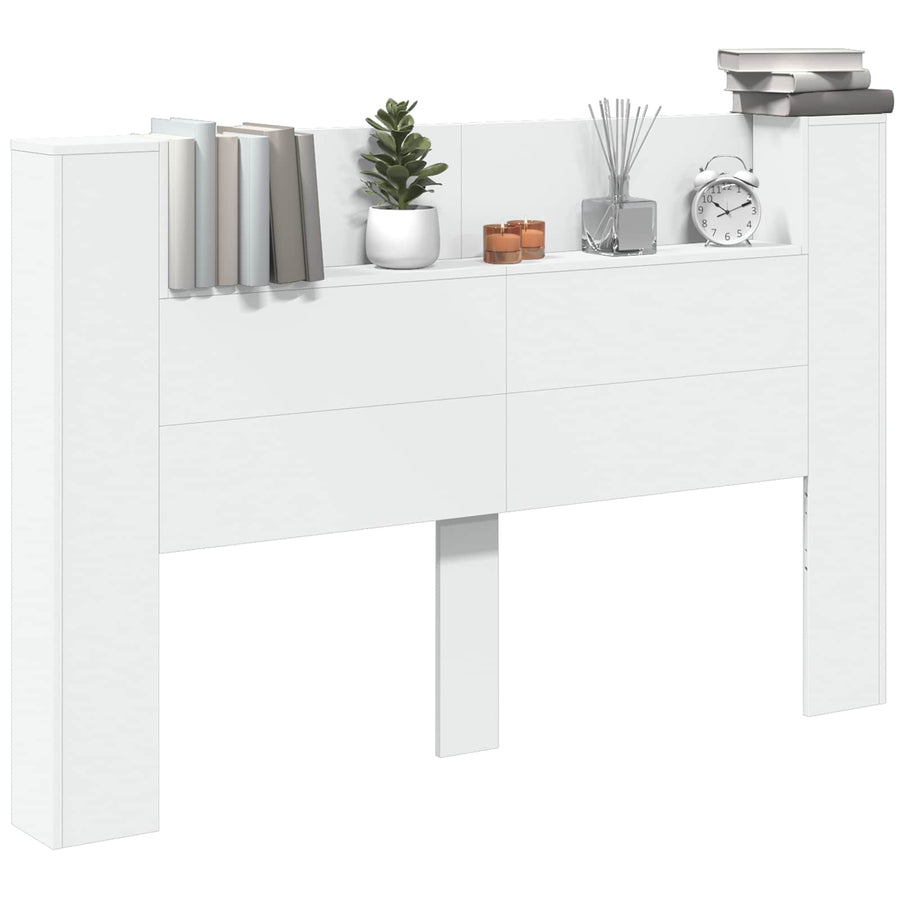 Hoofdbord met hoofdeinde Wit 160 x 16,5 x 103,5 cm Bewerkt hout