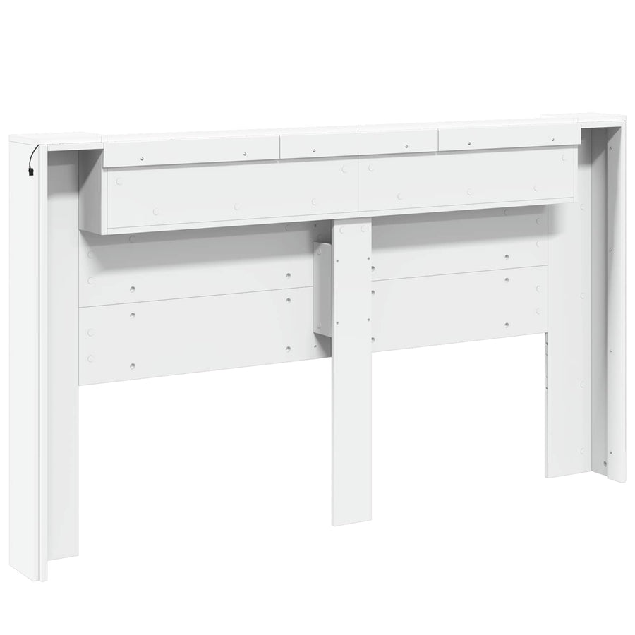 Hoofdbord met hoofdeinde Wit 180 x 16,5 x 103,5 cm Bewerkt hout