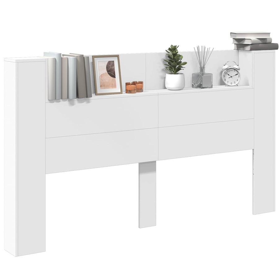 Hoofdbord met hoofdeinde Wit 180 x 16,5 x 103,5 cm Bewerkt hout