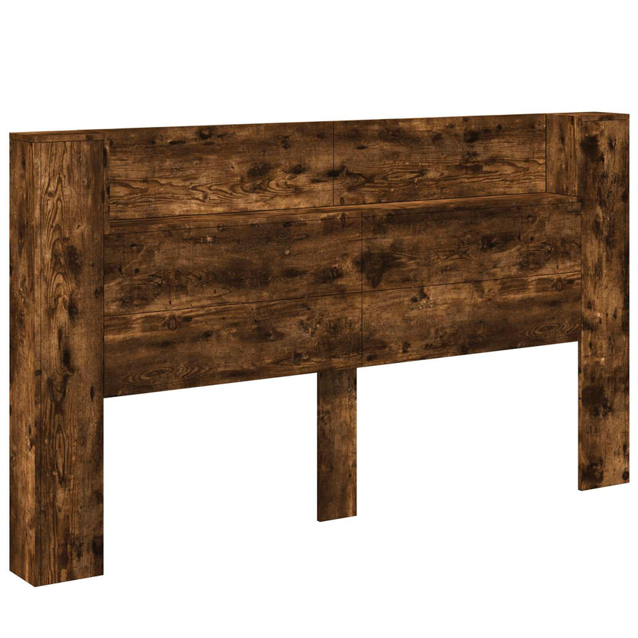 Hoofdbord Gerookt eiken 180 x 16,5 x 103,5 cm Bewerkt hout