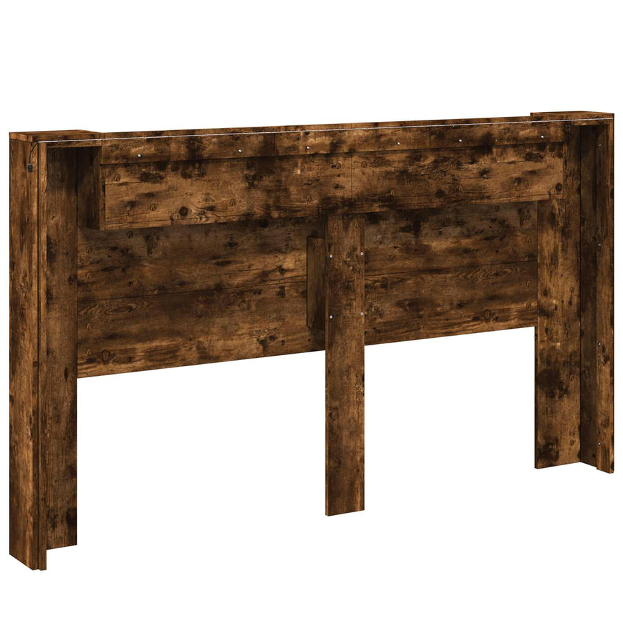 Hoofdbord Gerookt eiken 180 x 16,5 x 103,5 cm Bewerkt hout