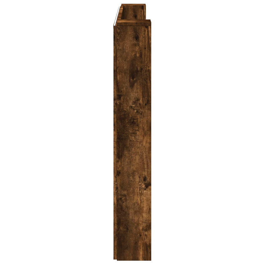 Hoofdbord Gerookt eiken 180 x 16,5 x 103,5 cm Bewerkt hout