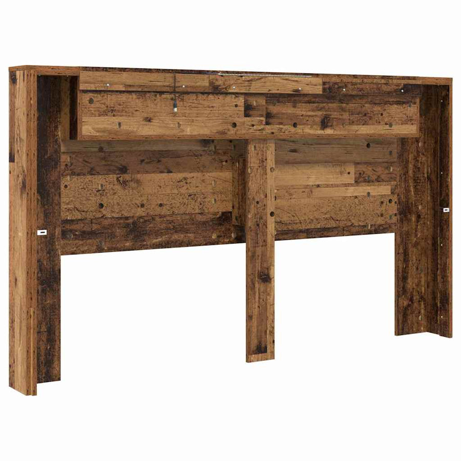 Hoofdbord met plank Oudhout 180 x 17 x 104,5 cm Bewerkt hout