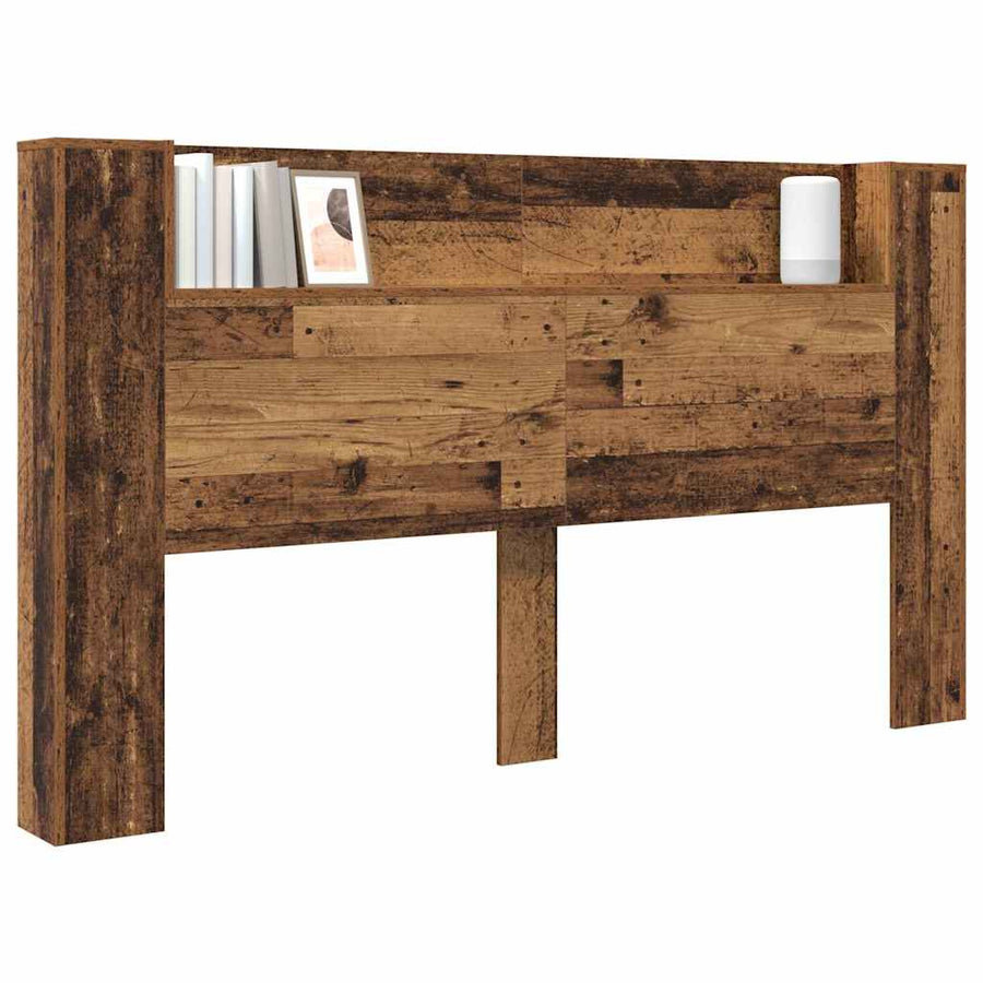 Hoofdbord met plank Oudhout 180 x 17 x 104,5 cm Bewerkt hout