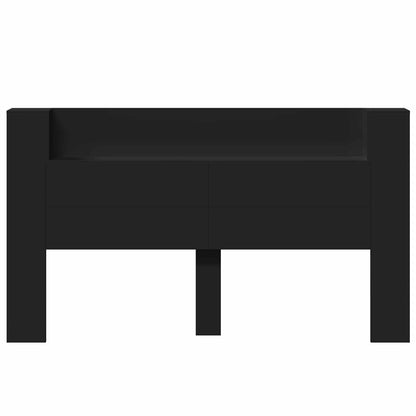 Hoofdbord met opslag Zwart 180 x 16,5 x 103,5 cm Bewerkt hout