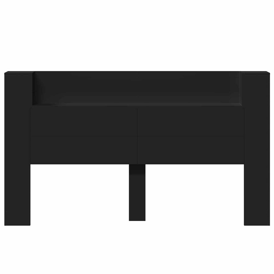 Hoofdbord met opslag Zwart 180 x 16,5 x 103,5 cm Bewerkt hout