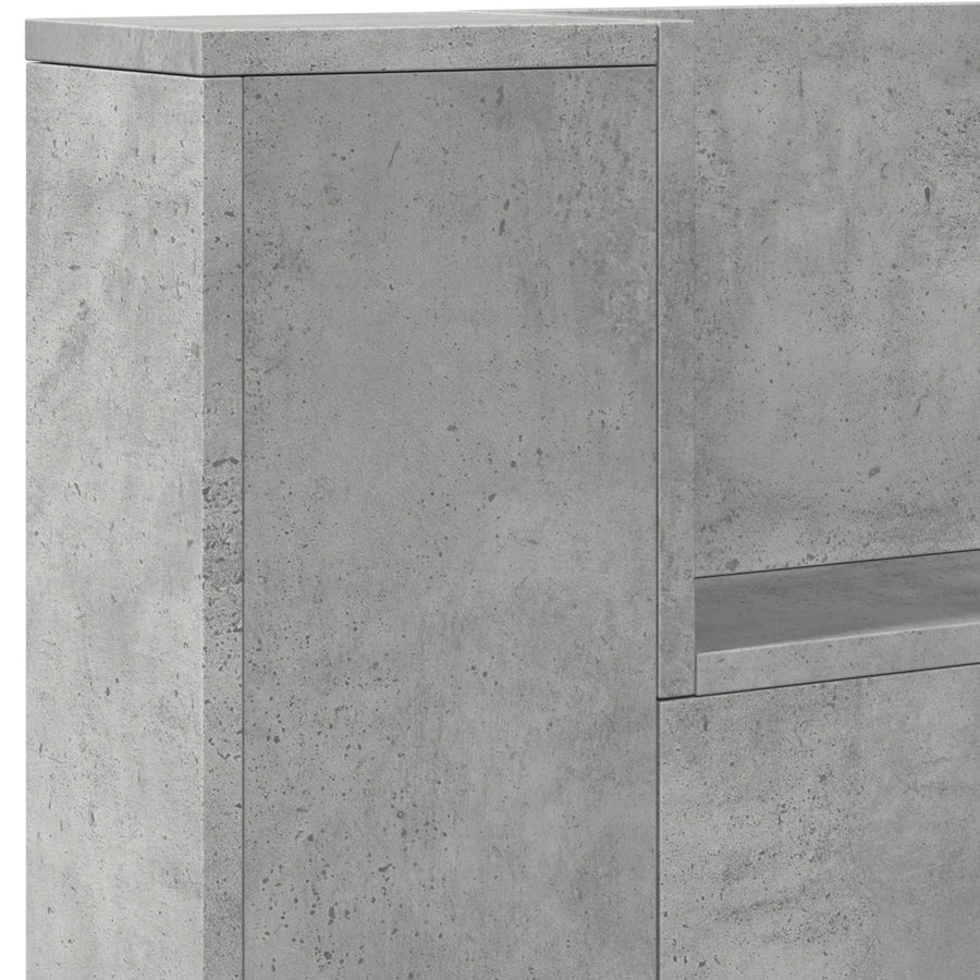Hoofdbord Beton Grijs 180 x 16,5 x 103,5 cm Bewerkt hout