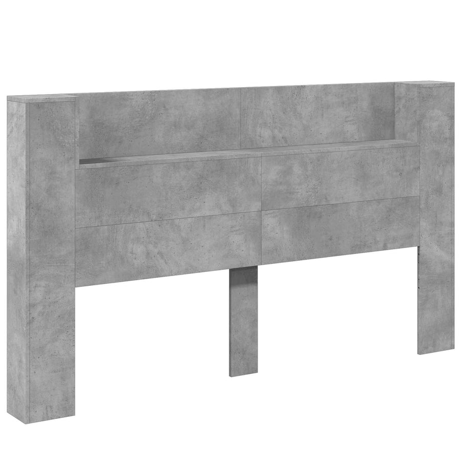 Hoofdbord Beton Grijs 180 x 16,5 x 103,5 cm Bewerkt hout