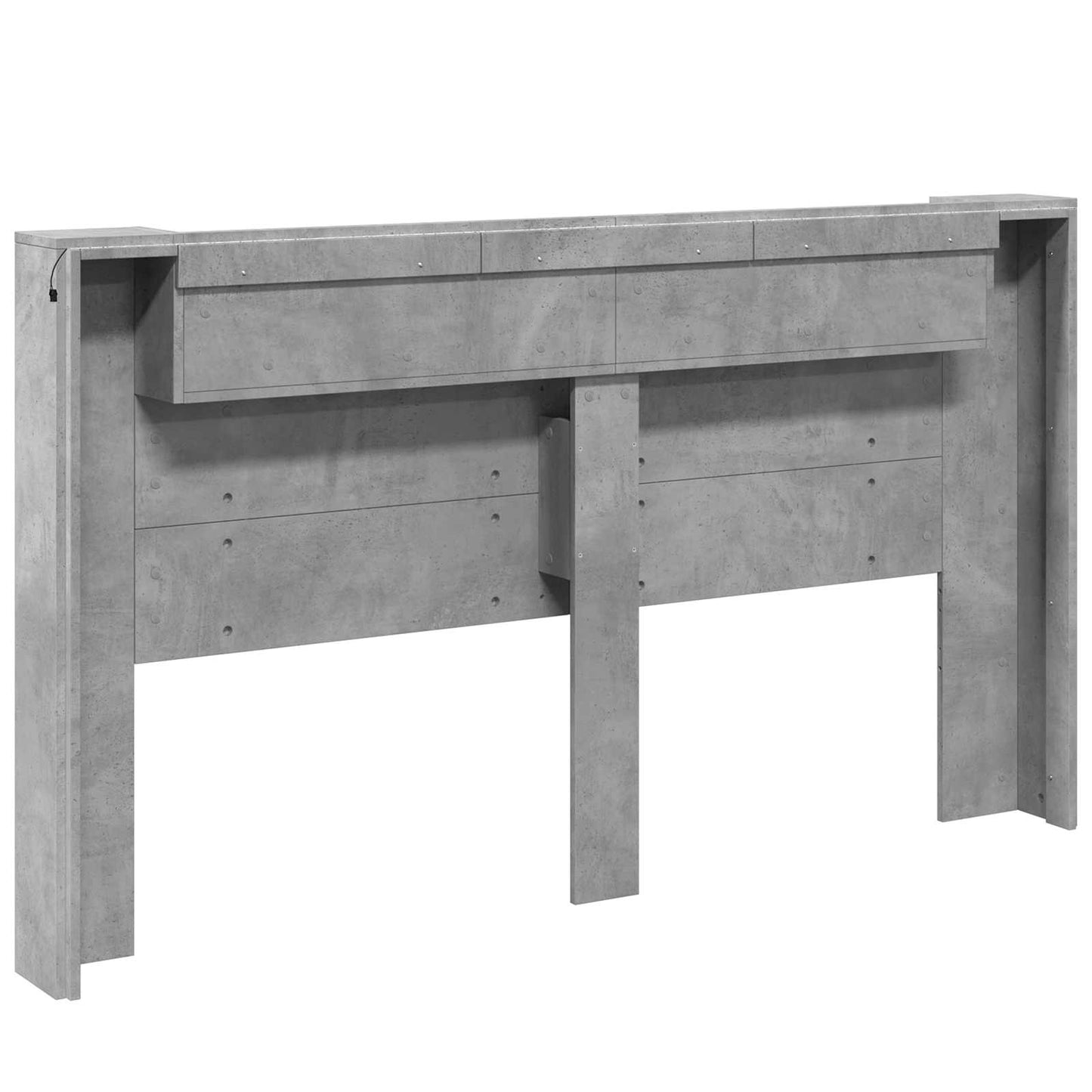 Hoofdbord Beton Grijs 180 x 16,5 x 103,5 cm Bewerkt hout