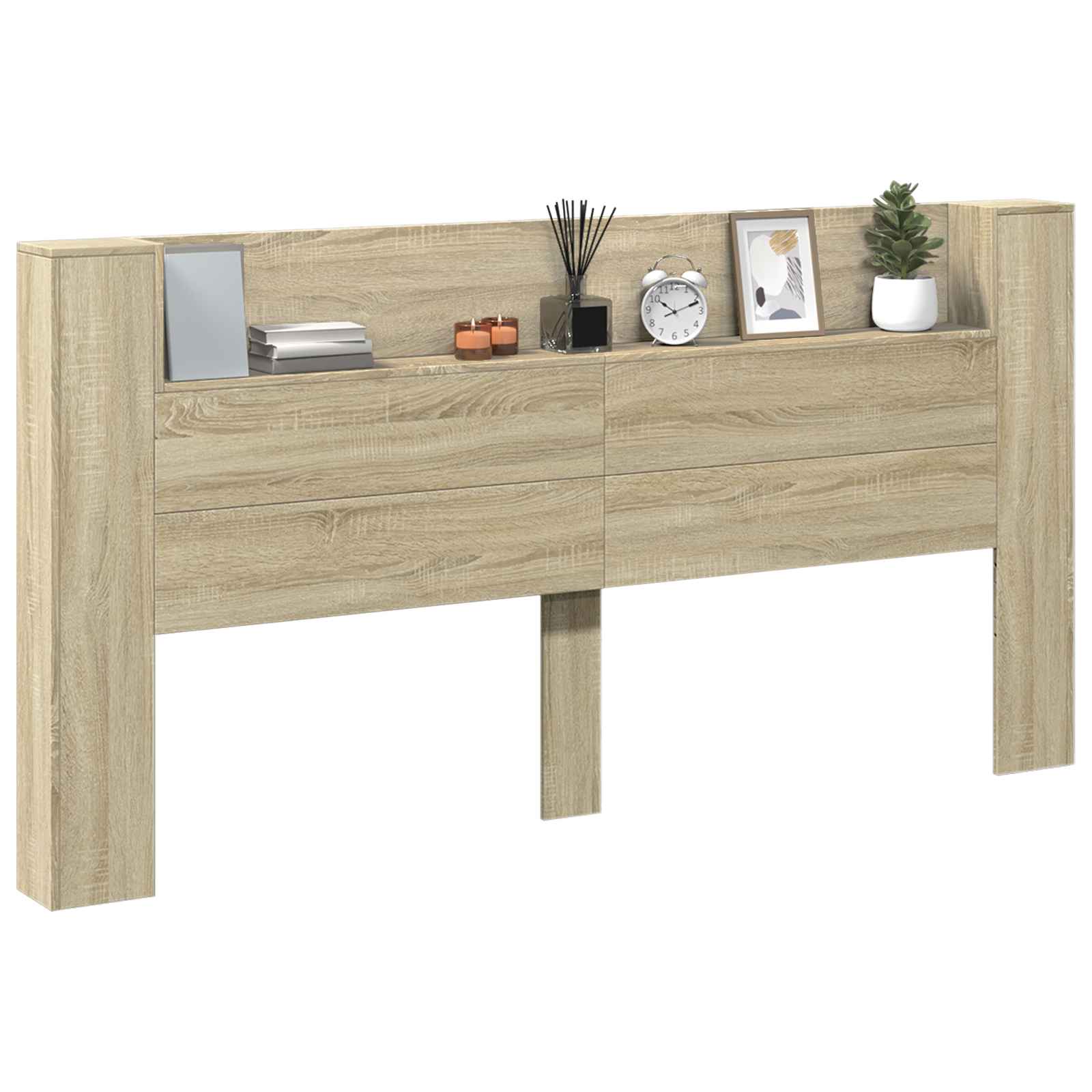 Hoofdbord Sonoma Eiken 200 x 16,5 x 103,5 cm Bewerkt hout