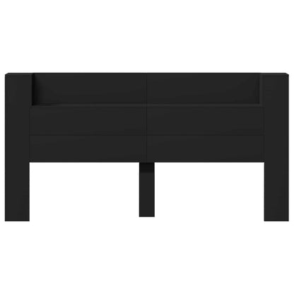 Hoofdbord met opslag Zwart 200 x 16,5 x 103,5 cm Bewerkt hout