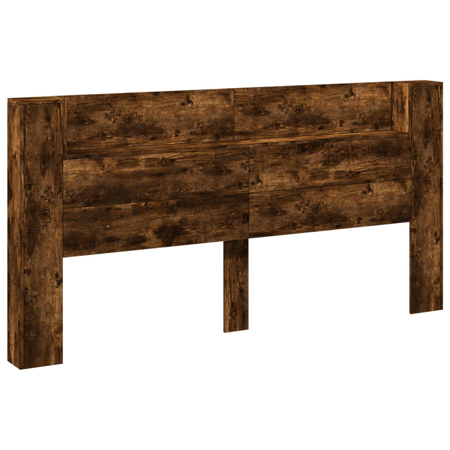 Hoofdbord Gerookt eiken 200 x 16,5 x 103,5 cm Bewerkt hout