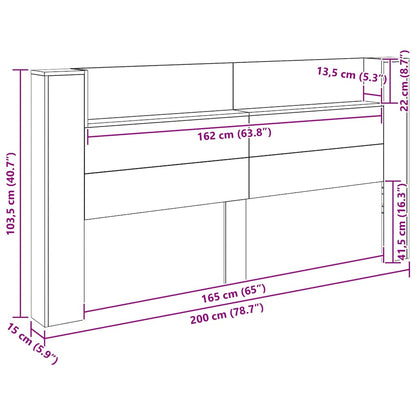 Hoofdeinde kas Artisan Eiken 120 x 15 x 103.5 cm Bewerkt hout