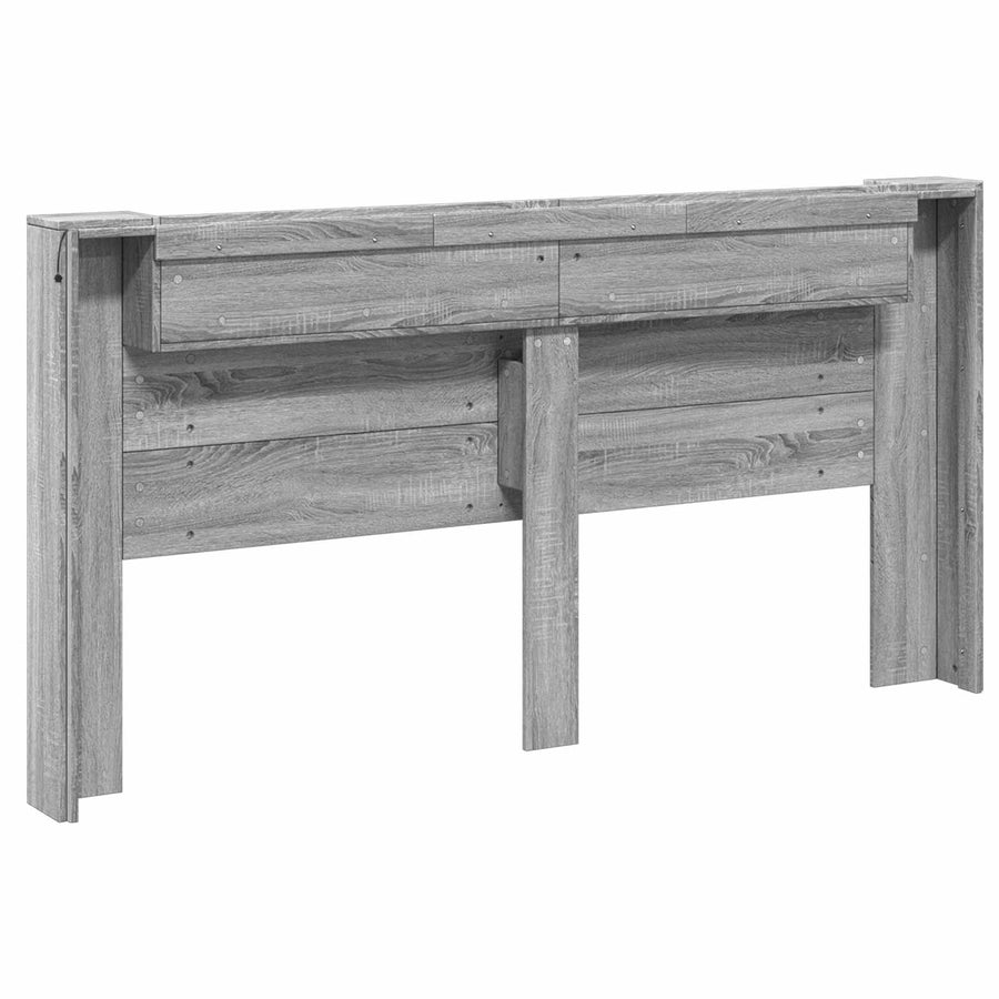 Hoofdbord Grijs Sonoma 200 x 16,5 x 103,5 cm Bewerkt hout