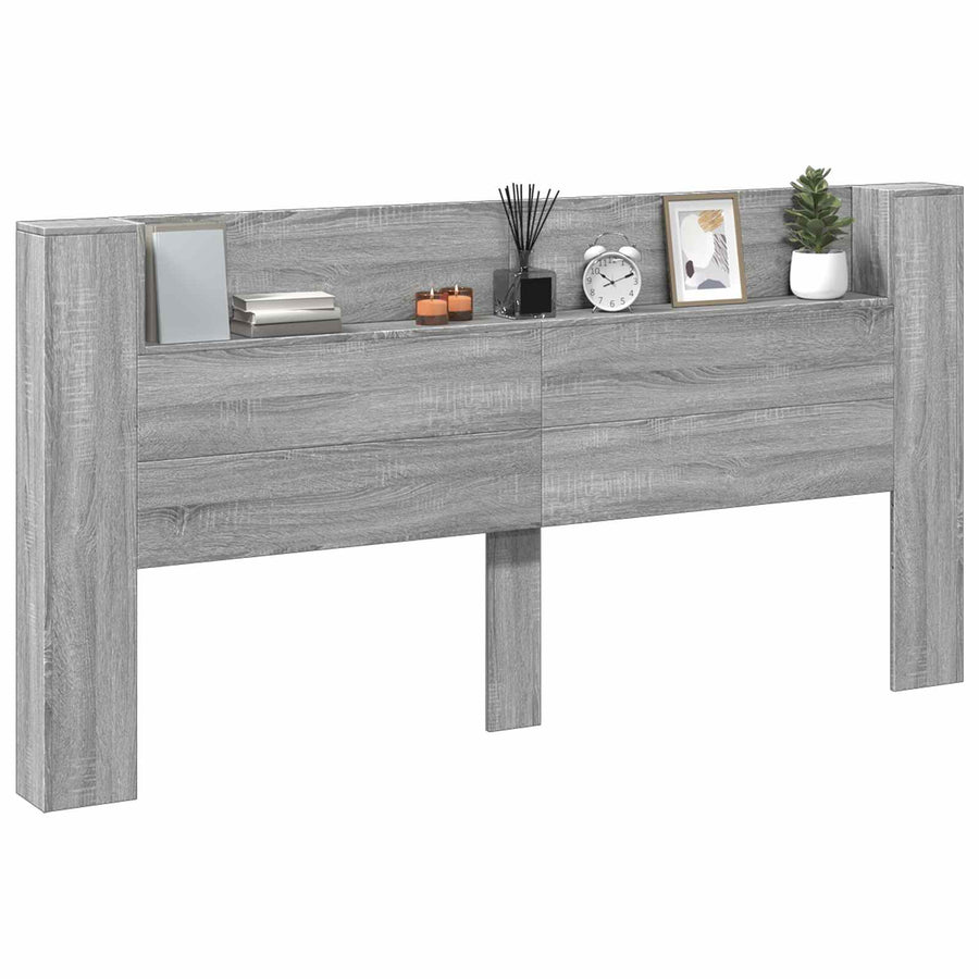 Hoofdbord Grijs Sonoma 200 x 16,5 x 103,5 cm Bewerkt hout