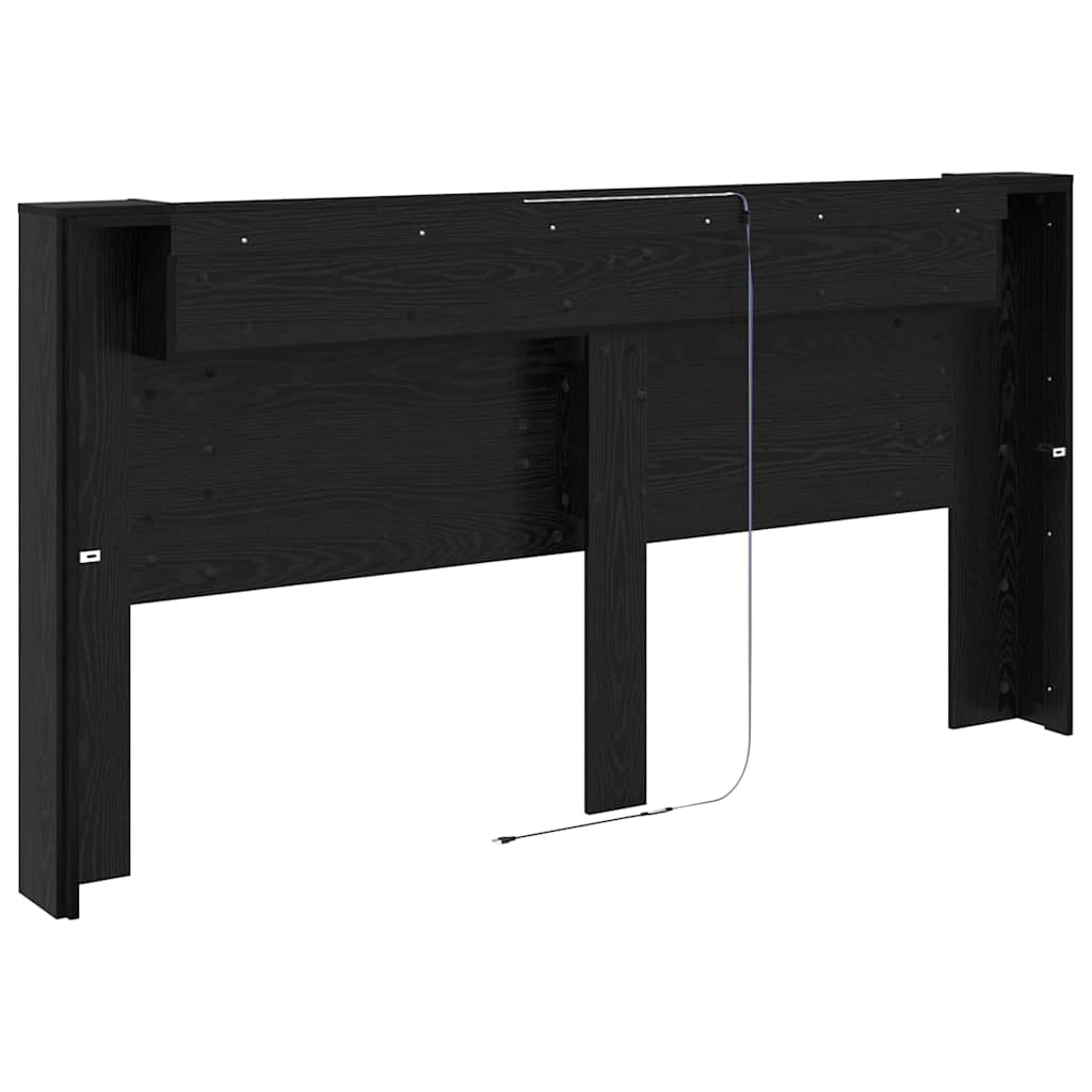 Hoofdeinde kas Zwart Eiken 120 x 15 x 103.5 cm Bewerkt hout