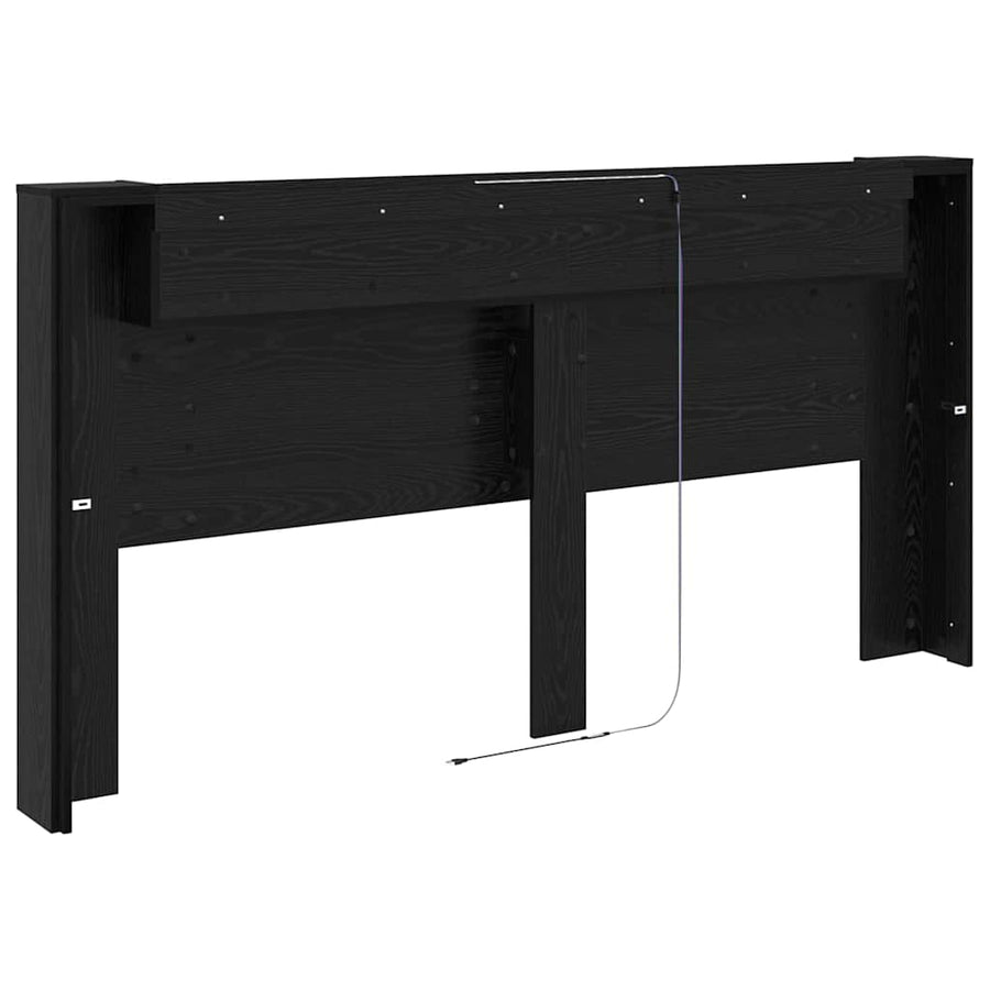 Hoofdeinde kas Zwart Eiken 120 x 15 x 103.5 cm Bewerkt hout