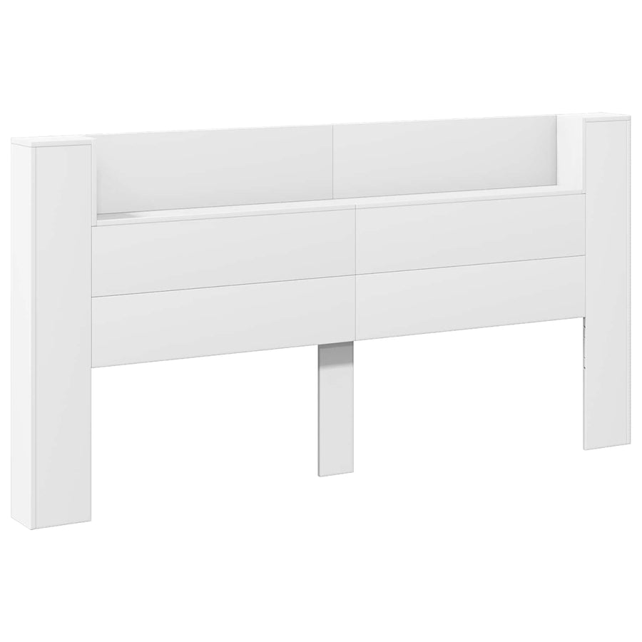 Hoofdbord met hoofdeinde Wit 200 x 16,5 x 103,5 cm Bewerkt hout