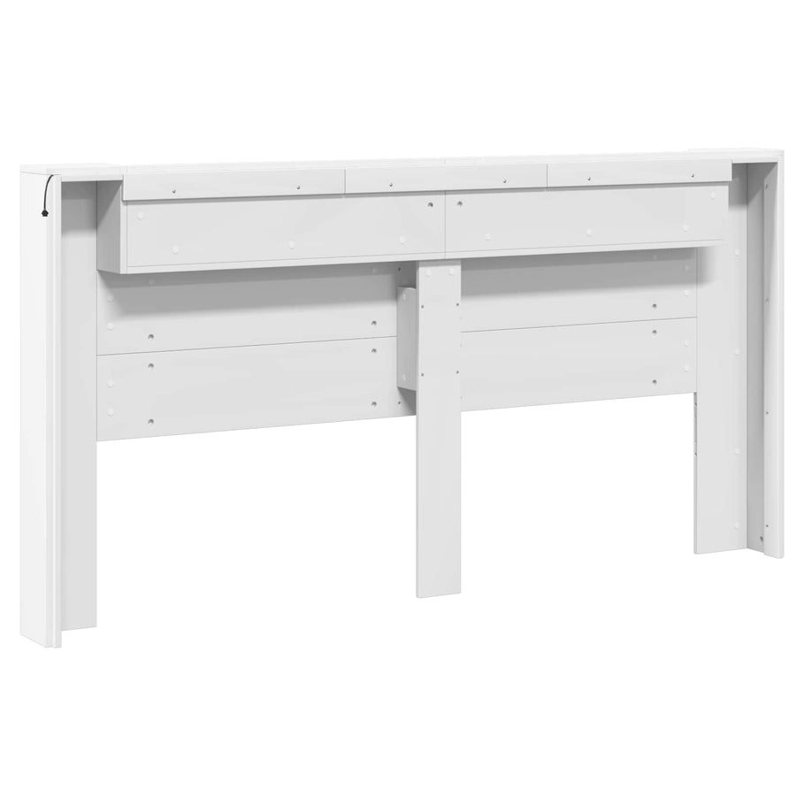 Hoofdbord met hoofdeinde Wit 200 x 16,5 x 103,5 cm Bewerkt hout