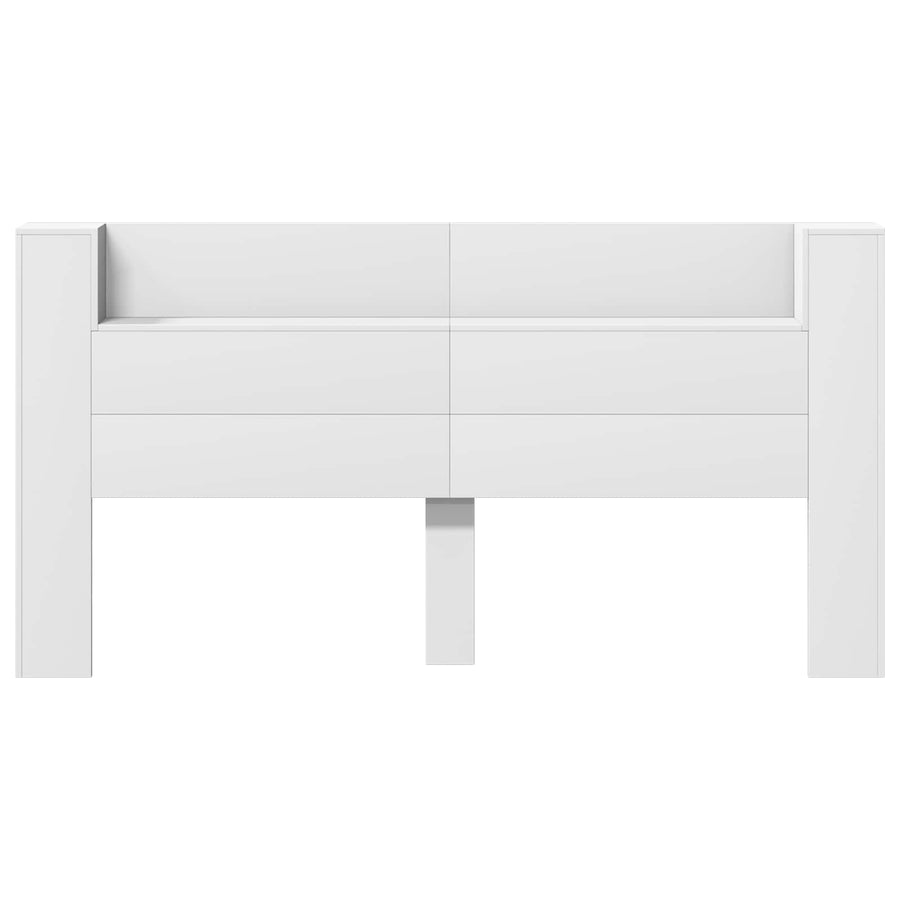 Hoofdbord met hoofdeinde Wit 200 x 16,5 x 103,5 cm Bewerkt hout