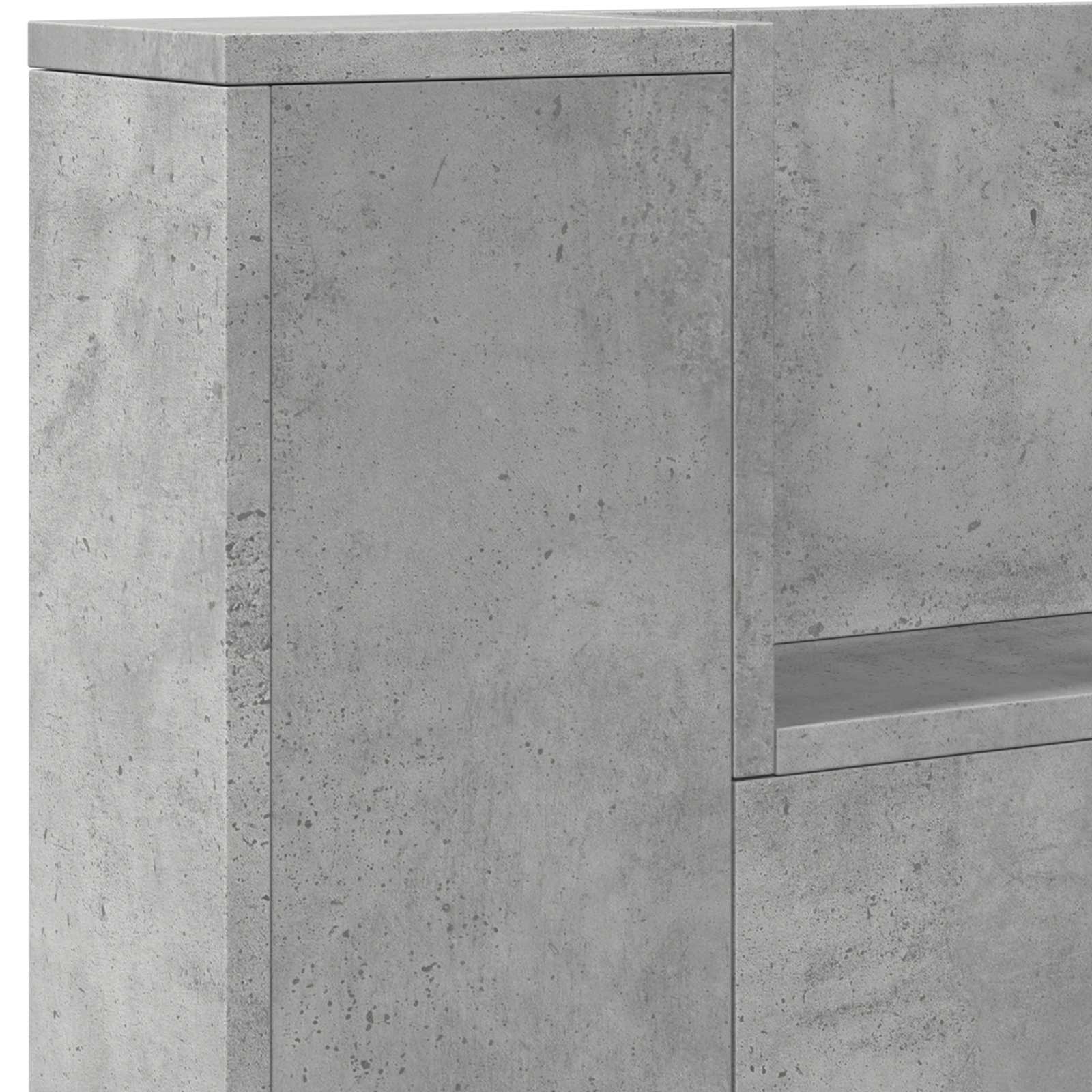 Hoofdbord Beton Grijs 200 x 16,5 x 103,5 cm Bewerkt hout