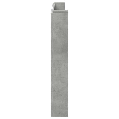Hoofdbord Beton Grijs 200 x 16,5 x 103,5 cm Bewerkt hout