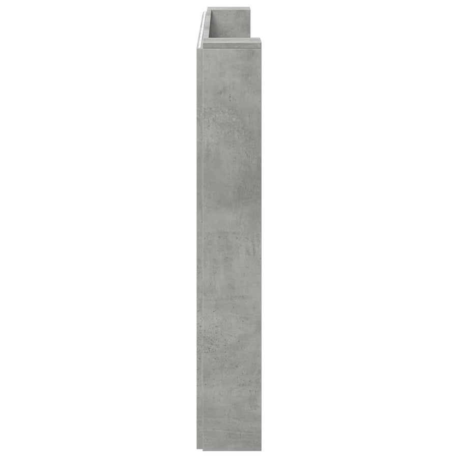 Hoofdbord Beton Grijs 200 x 16,5 x 103,5 cm Bewerkt hout