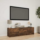 TV cabinet with LED with drawer Smoked Oak 140 x 34 x 40 cm