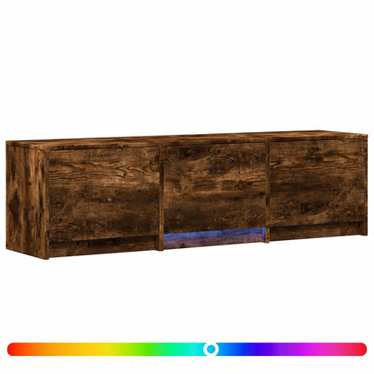 TV-kast met LED met LED met lade Gerookte Eik 140 x 34 x 40 cm