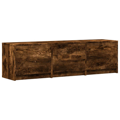 TV-kast met LED met LED met lade Gerookte Eik 140 x 34 x 40 cm