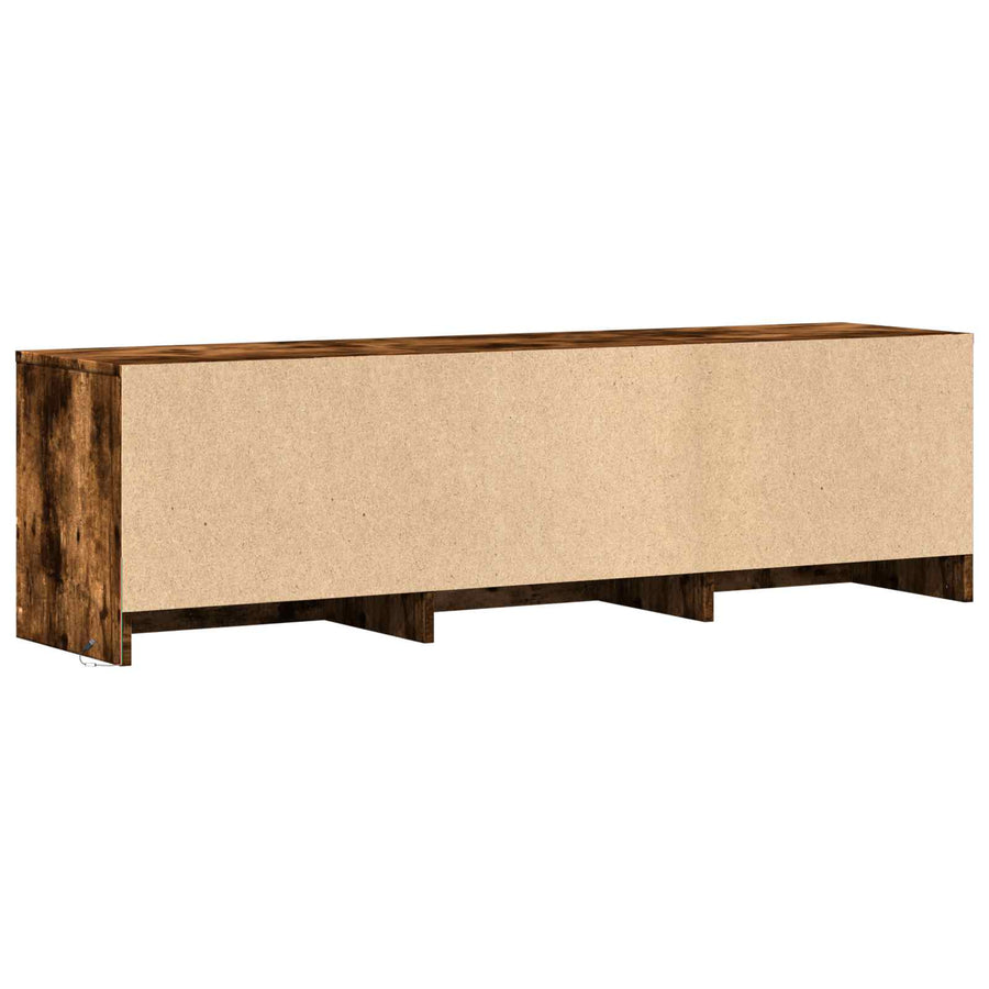 TV-kast met LED met LED met lade Gerookte Eik 140 x 34 x 40 cm