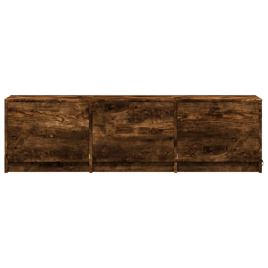TV-kast met LED met LED met lade Gerookte Eik 140 x 34 x 40 cm