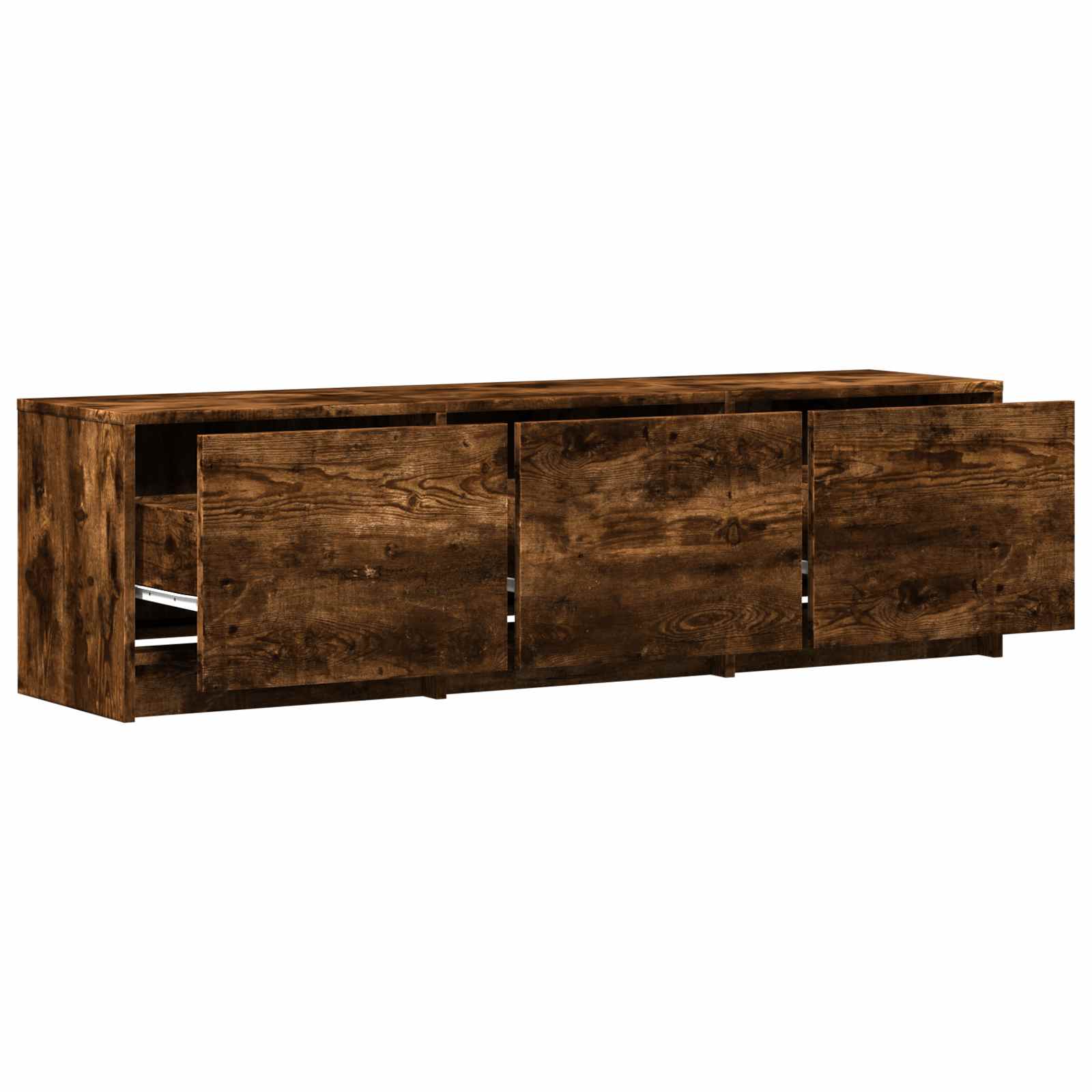 TV-kast met LED met LED met lade Gerookte Eik 140 x 34 x 40 cm