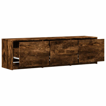 TV-kast met LED met LED met lade Gerookte Eik 140 x 34 x 40 cm